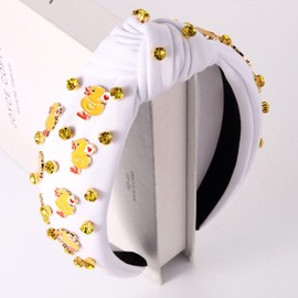 ZITULRY Animal Headband for Women Enamel Birds Giraffe Bee Knotted Headband Jeweled Summer Top Knot Headband Boho Summer Hair Accessories Party Decorations Gifts, Yellow