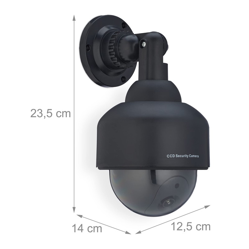 Relaxdays Camera Dummy Flashing Indoor & Outdoor Burglar Deterrent Surveillance