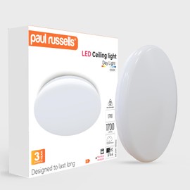 paul russells Bathroom Light, 17W 1700lm Ceiling Lights, 100W Equivalent, Waterproof IP44, Daylight 6500K, Dome, Modern, Flush Ceiling Light|Kitchen, Bulkhead, Toilet, Porch, Utility, Bedroom, 1 Pack