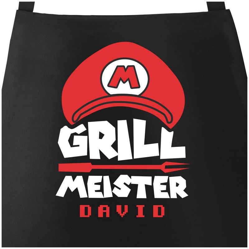 MoonWorks® Barbecue Apron for Men with Name Grillmeister Super Griller