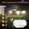 RIUVAO 50ft LED Construction String Lights,Super Bright 150W 15000LM Waterproof