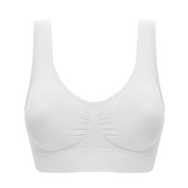 Plus Size Bras for Women, 5 Pack Seamless Comfortable Sports Bras, Workout Wirefree Bra, White, 6X-Large