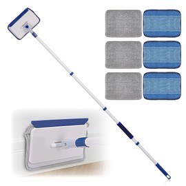 Qaestfy Herramienta de Limpieza de Baseboards con Mango Largo 152cm Escoba de Limpieza Barrendero Serpiente Escoba Limpiar Piso Raqueta Limpia Vidrios Limpiador de Vidrios Telescópico Limpiador para