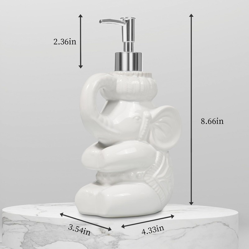 Amaauto Elephant Soap Dispenser, Refillable Liquid Soap Dispenser for Bathroom