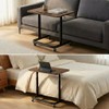 BUYIFY Height Adjustable TV Tray Table with Wheels for Couch