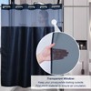 Final Friday Navy Blue Waffle Weave Shower Curtain with Snap