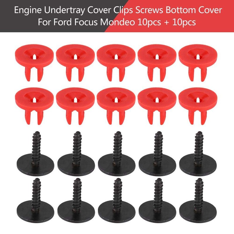 20Pcs Screws & Plastic Grommets, Engine Undertray Cover Clips Screws