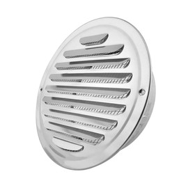 5 Inch Stainless Steel Air Vents, Silver Louver Grille Round Vent Cover Wall Ventilation Outlet Soffit Vents with Built in Screen Mesh for House Ventilation