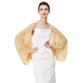 BEAUTELICATE Bridal Wedding Chiffon Shawl Shrug with Arm Hole Bridesmaid Cover Up Evening Party Summer Shawl