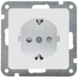 Delphi Flush-Mounted Socket with Touch Protection 250 V / 16 A Flush-Mounted Socket Clamp Connection Protective Contact Socket White