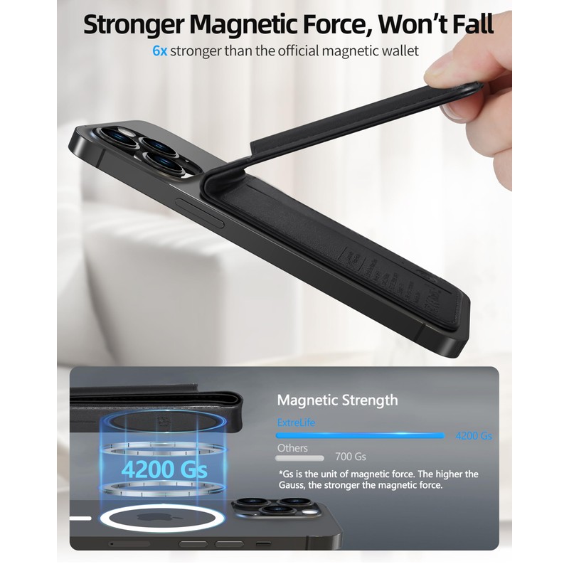 for Magsafe Wallet, Works with Apple Find My, Strongest Magnetic
