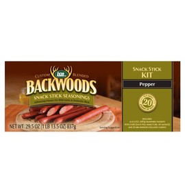 LEM Products Backwoods Pepper Snack Stick Seasoning Kit, Ideal for Wild Game and Domestic Meat, Seasons Up to 20 Pounds of Meat, 1 Pound, 13.5 Ounce Package with Pre-Measured Cure Packet Included