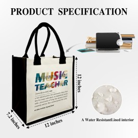 Music Teacher Shoulder Beach Bag, Teacher Appreciation Gifts, Music Teacher Definition Canvas Tote Bag, Teachers Day Birthday Christmas Graduation Retirement Gifts For Women Teacher -14