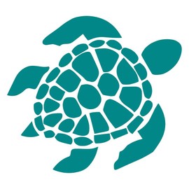 Sea Turtle [Pick Any Color] Vinyl Transfer Sticker Decal for Laptop/Car/Truck/Window/Bumper (3in x 2.7in, Turquoise)