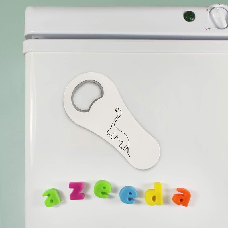 Azeeda 'Happy Dinosaur' Bottle Opener Fridge Magnet (BO00044493)