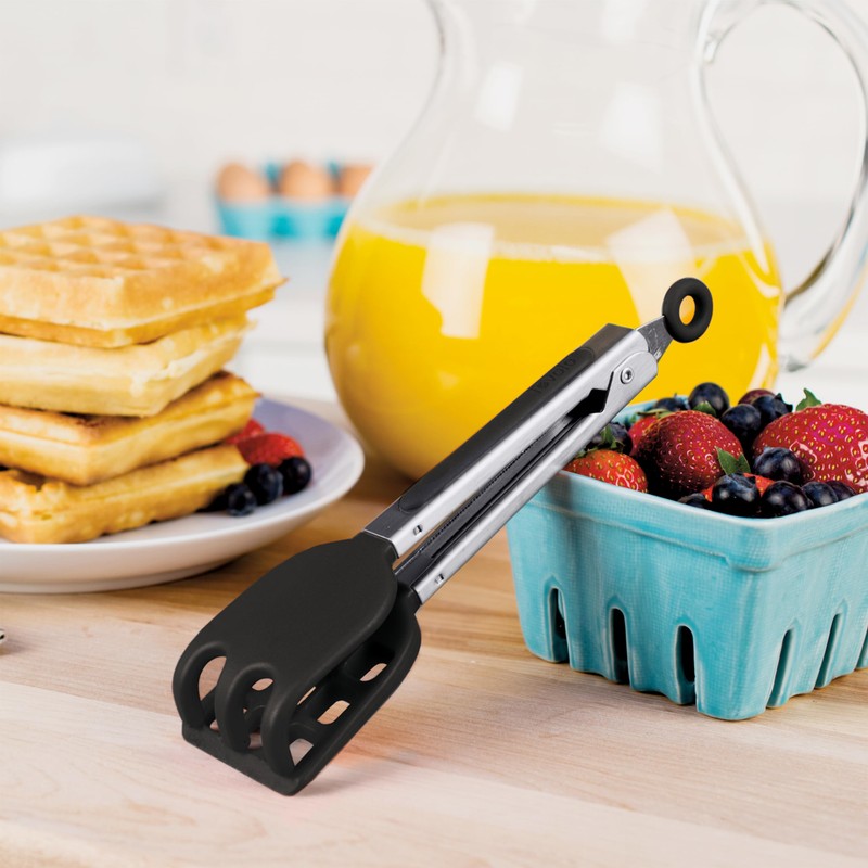 Tovolo Waffle Tongs Mini Silicone Kitchen Tongs for Cooking Serving,