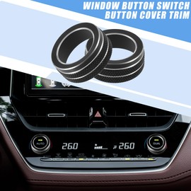 A ABSOPRO AC AC Air Conditioning Climate Control Switch Knob Covering Trim for Toy ota Compatible with Corolla Sedan 2020-2022 Aluminum Alloy Black Set of 2