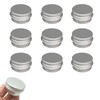 Lxtness Pack of 10 Aluminium Empty Containers, Round Travel Cream