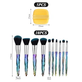 10 Pieces Of Makeup Brushes And 5 Pieces Of Powder Puffs, Beauty Tools, Multi-Functional Makeup Brushes, Can Be Used For Blush, Eye Shadow, Eyebrows, Etc.