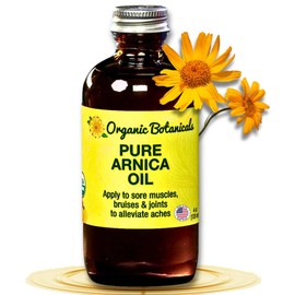 Organic Botanicals, Arnica Oil - Pure Organic Muscle Discomfort Bottle - Arnica Montana Oil for Bruising & Swelling, Muscle, Joint Discomfort, and Sports Injuries, Arnica Massage Oil (4 oz)