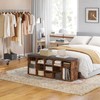 DINZI LVJ Shoe Storage Bench with Cushion, 15-Cubby Rack, Adjustable