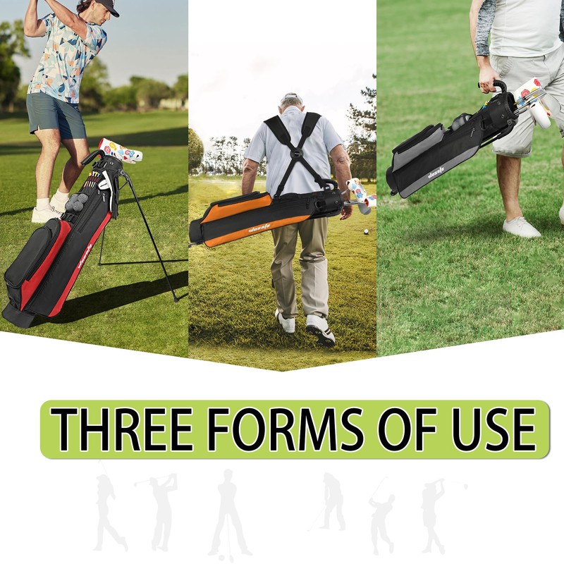 Golf Stand Bag Lightweight Small Medium Carry Bag 2-3 Way