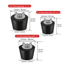 Rubber Plug Swimming Pool Plug Summer Pool Return Wire Plug Swimming Pool Plugs for Above Ground Pool (1.25 ", 1.5 ", 2 ", 3Pcs)