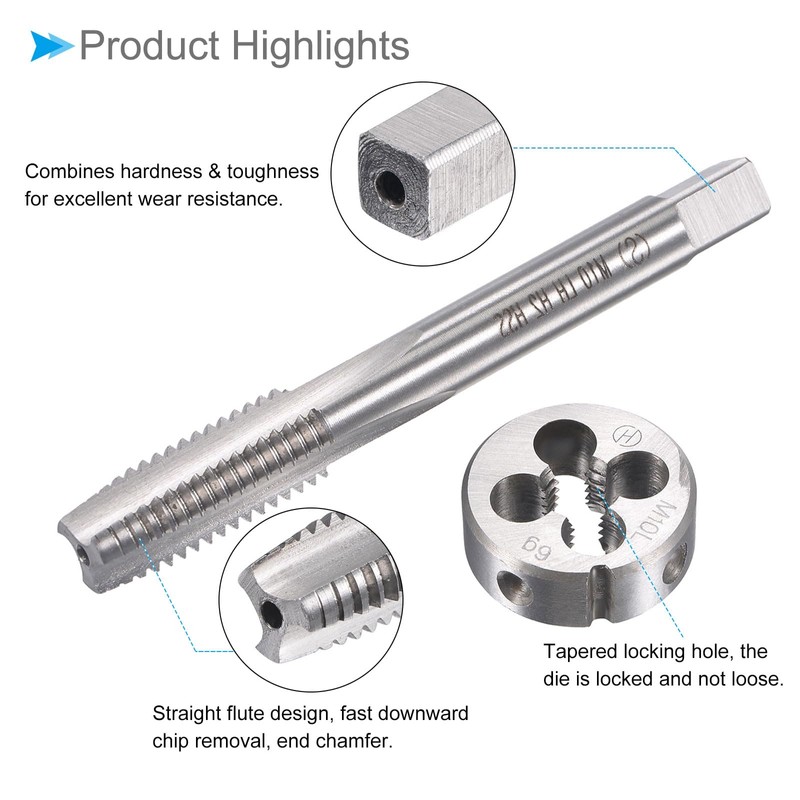 CoCud Tap and Die Set M10 x 1.5 Thread Left