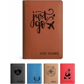 Portapasaportes Piel Genuina Personalizado RFID Regalo de Viaje