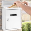 Serenelife Weatherproof Wall Mount Locking Mailbox Galvanized Steel Drop Box