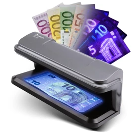 Olympia UV 587 Banknote Checker | 365nm UV Light for Banknote Checking | 2 Strong UV LEDs 3W | Counterfeit Checker for Notes | Money Checker with USB Port | Banknote Tester