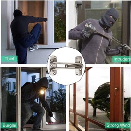 SAISN Door Latch Guard Lock, Front Door Swing Bar Lock Restrictors Thicken Solid Home Security Door Swing Lock for Home Apartment Hotel Dormitory (Gold)