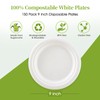 ECOLipak 9 inch 150 Pack Compostable Paper Plates, Heavy Duty