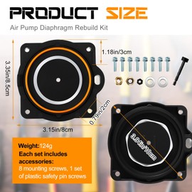 Gisafai 2 Sets Air Pump Rebuild Kit Compatible with Hi blow HP-60/ HP-80 Aerators, Includes 4 Diaphragms, Screws and Safety Pins