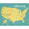 US National Parks Map 11x14 Print (Yellow & Teal)