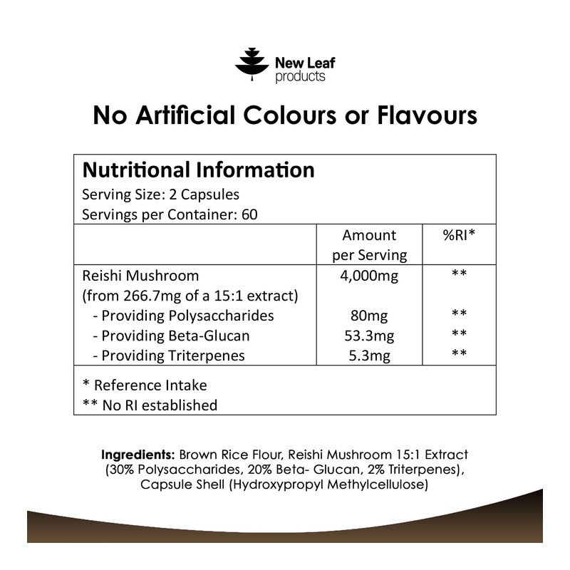 New Leaf Products Reishi Mushroom Capsules