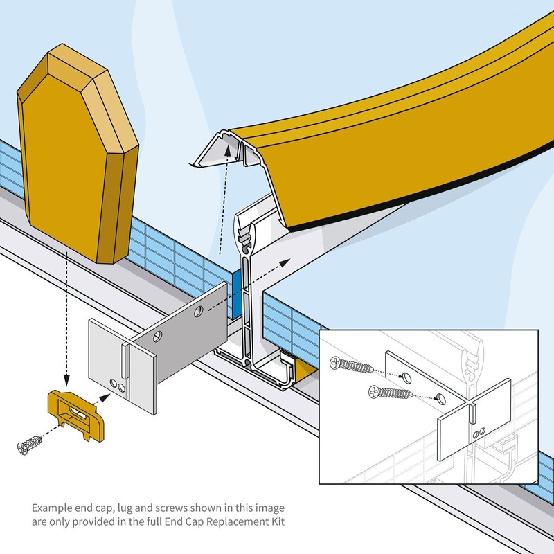 10 x Conservatory Roof End Plate Aluminium Stop Slipped Polycarbonate