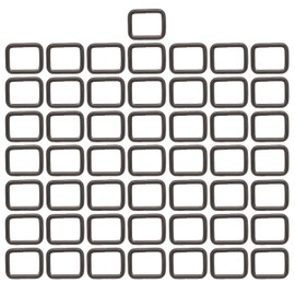 Metal Rectangle Ring Buckles Square Strap Webbing Belt Rings for Bag Purse Non Welded 3/4 x 5/8 Inch, Gunmetal, Pack of 50