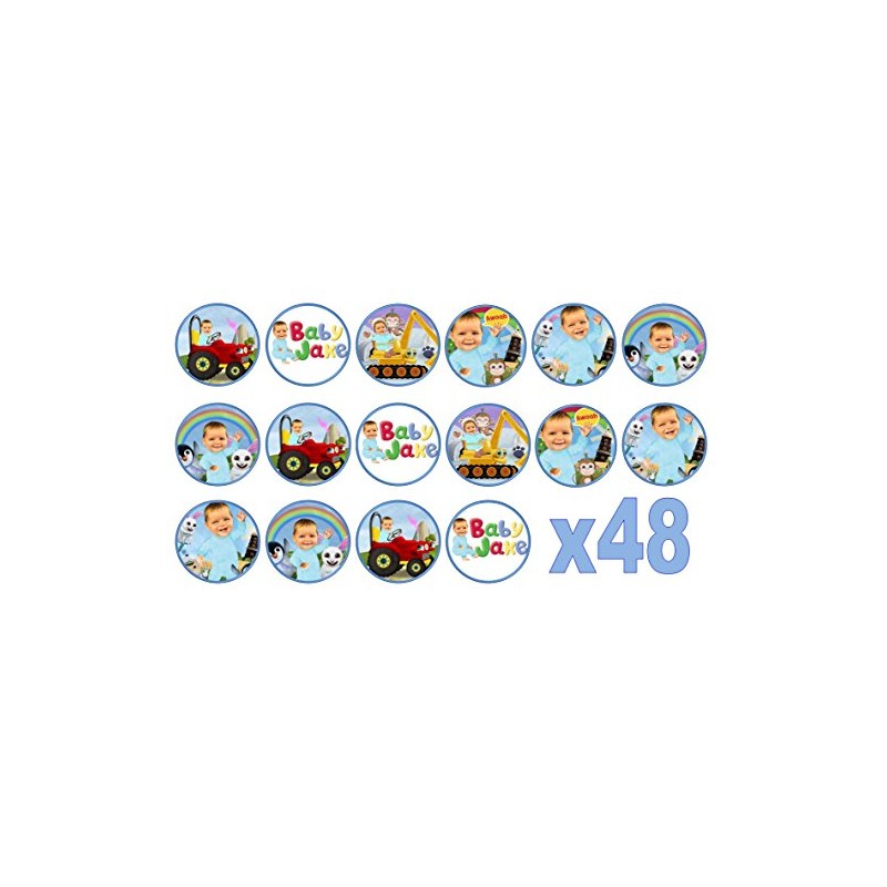 48 Baby Jake 3cm Mini Discs Edible Wafer Paper Cupcake