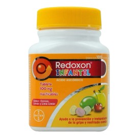 Tabletas Masticables Redoxon Infantil X100 Vitaminas 100mg Cereza Limón Lima
