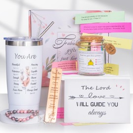 Christian Gifts for Women - 6pcs Religious Birthday Spiritual Gifts for Women, Baptism Gifts for Women with Bible Verse Jar, Inspirational Faith Based Catholic Gifts for Women Grandma