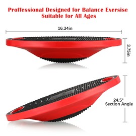 NALANDA Wobble Balance Board, Core Trainer for Balance Training and Exercising, Healthy Material Non-Skid TPE Bump Surface, Stability Board for Kids and Adults Black