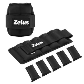 ZELUS 1 Pair Adjustable Ankle Weights, 1-5 lb Modularized Leg Weight Straps for Women Men, Weighted Ankle Weight Set with Removable Sandbags, 0.5-2.5 lb per Ankle Strap for Gym Yoga Jogging Walking