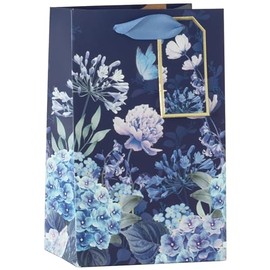 Design By Violet Endless Summer Beautiful Floral Paper Gift Bag With Butterfly Gift Tag Spring Birthday Mother's Day Easter Valentines Small