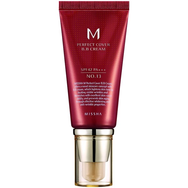MISSHA M Perfect Cover BB Cream SPF 42 PA+++(#13 Bright Beige) 50ml, Concealing Blemishes, dark circles, UV Protection