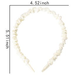 Foldable Hair Band Headband for Women Wrinkle Headband for Girls Non Slip Headbands for Women's Hair Accessories for Girls Satin Headband Hair Band for Women White Hair Head Band for Girls Women