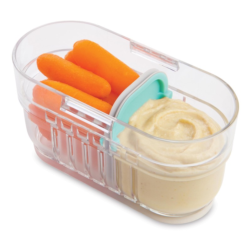 PackIt Mod Mini Bento Food Storage Container, Mint, Shatterproof Crystal
