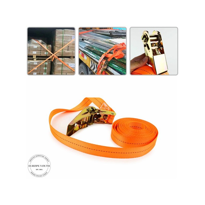 화물고정 라쳇벨트 5M 트럭 깔깔이 미니자동바 Cargo Tie-Down Ratchet Strap