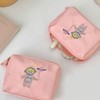 Spaceman Embroidered Mini Makeup Bag Zipper Closure Multi Compartment Travel