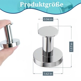 LSRVNM 2 Pack 36x40 mm Strong Magnetic Hooks, Silver Neodymium Magnetic Hook, Rare Earth Magnets for Kitchen, Dresser, Drawer, Refrigerator, Locker